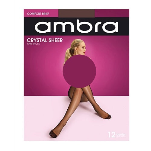 Ambra Crystal Sheer, Comfort Brief, Almost Black - TALL