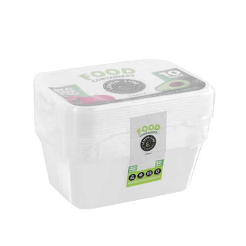 Lemon & Lime Disposable Food Containers Rectangle 1500ml 10 Pack