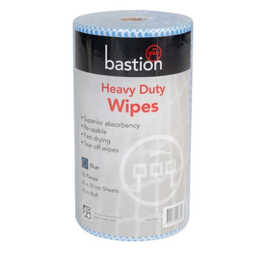 Bastion Heavy Duty Wipes Blue 30 x 50cm  90/roll