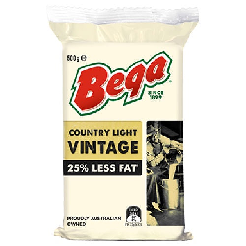 Bega Country Light Vintage Cheese Block 500g