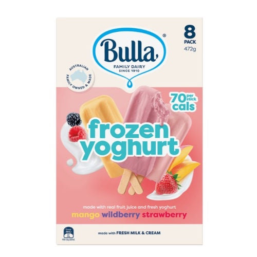 Bulla Mango, Wildberry & Strawberry Frozen Yoghurt 8pk