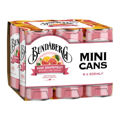 Bundaberg Pink Grapefruit Mini Cans 200ml x 6 Pack