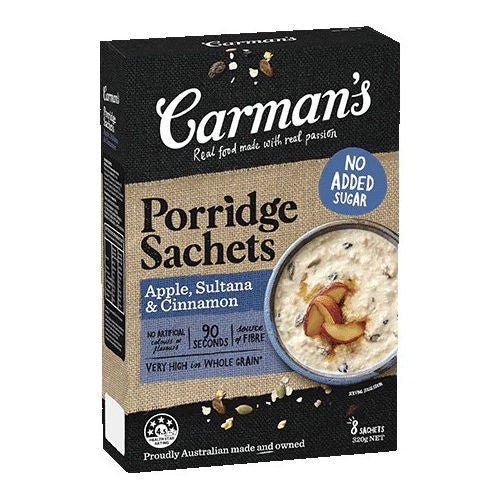 Carman's Apple, Sultana & Cinnamon Porridge Sachets 8pk 320g