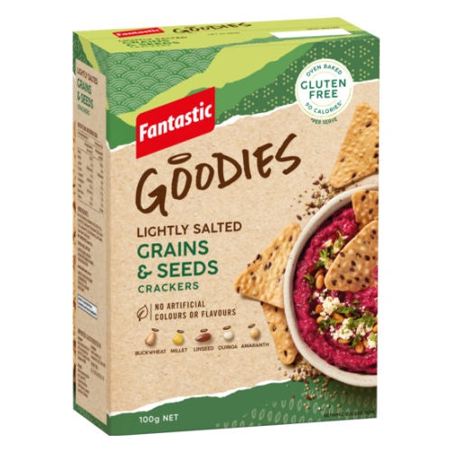 Fantastic Goodies Lightly Salted Grains & Seeds Crackers 100g