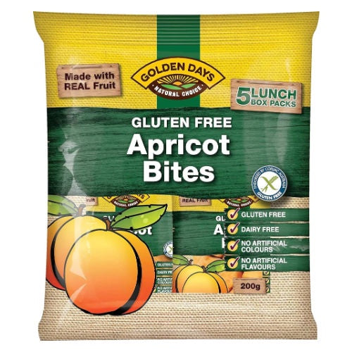 Golden Days Apricot Bites 5 x 40g  Gluten Free  200g