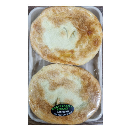 Grays Bakery Plain Meat Pie 2 Pk