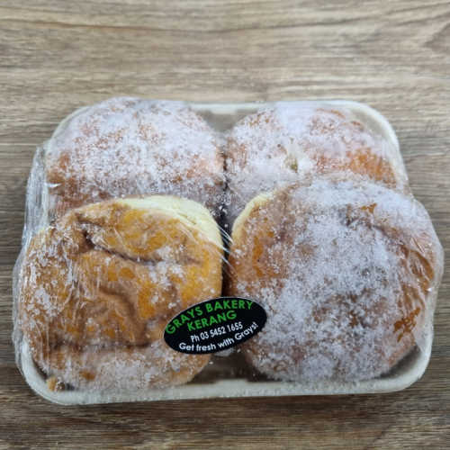 Grays Bakery Jam Donuts 4 Pk