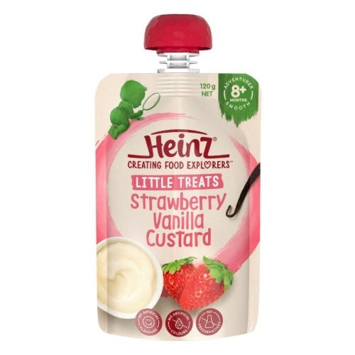 Heinz Strawberry & Vanilla Custard Baby Food Pouch 8+mths 120g
