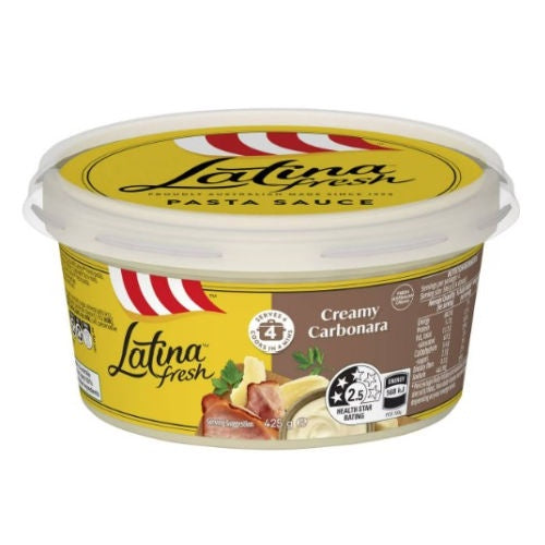 Latina Fresh Pasta Sauce Creamy Carbonara 425g