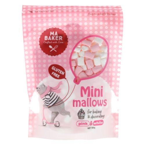 Ma Baker Pink & White Mini Mallows 150g