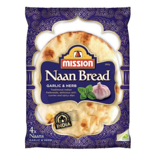 Mission Garlic & Herb Naan Bread 4pk