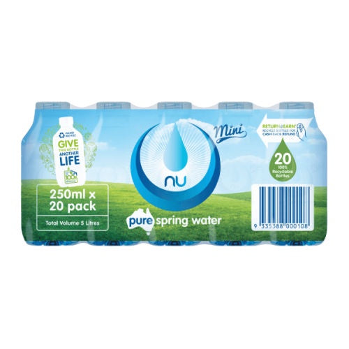 Nu Pure Spring Water 250ml 20pk