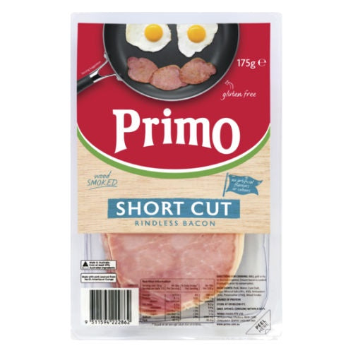 Primo Short Cut Rindless Bacon 175g