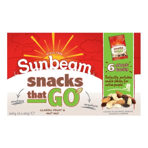 Sunbeam Snack Pack Fruit and Nut Mix 6 x 40g