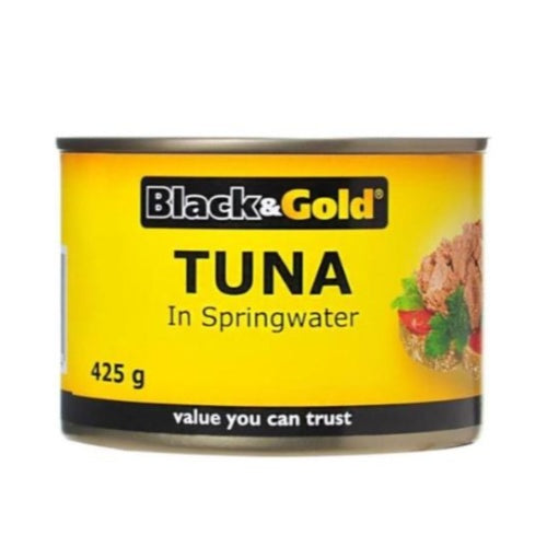 Black & Gold Tuna Chunks in Springwater 425g