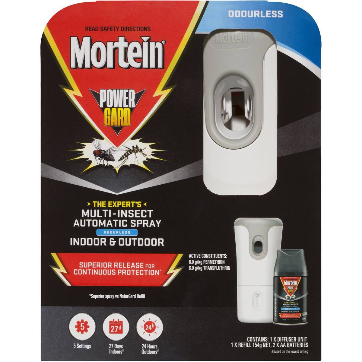 Mortein Powergard Insect Auto Spray Odourless 154g