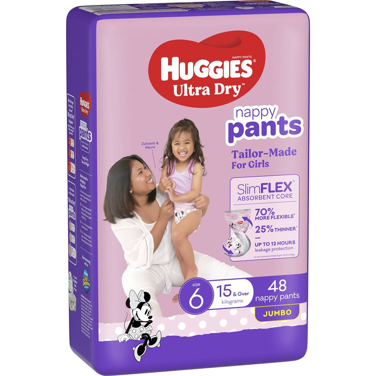 Huggies Ultra Dry Nappy Pants Girls Size 6 48pk