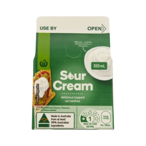 Woolworths Sour Cream 300ml