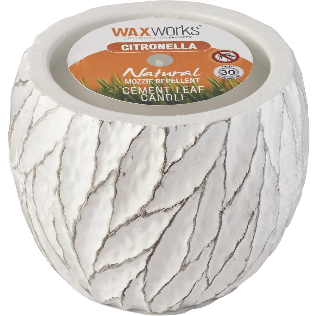 Waxworks Cement Leaf Citronella Candle