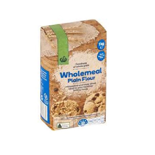 Woolworths Wholemeal Plain Flour 1kg