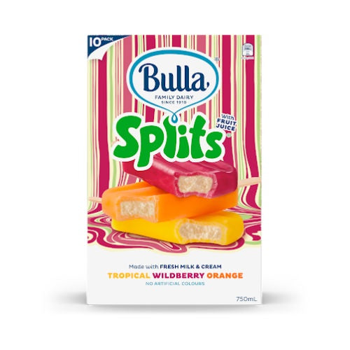 Bulla Splits Tropical, Wildberry and Orange 750ml 10 pk