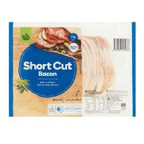 Woolworths Short Cut Bacon 1kg