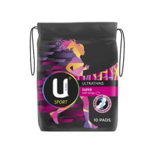 U By Kotex Ultrathins Sport Super Wings 10 Pads