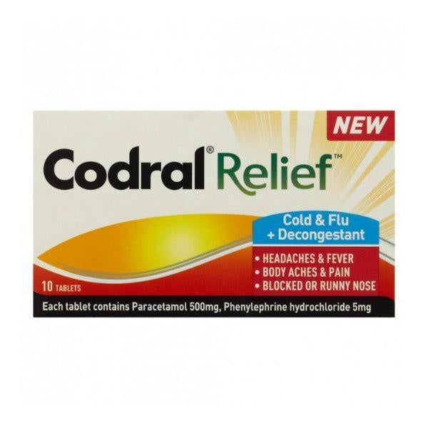 Codral Relief Cold & Flu + Decongestant 10 Tablets