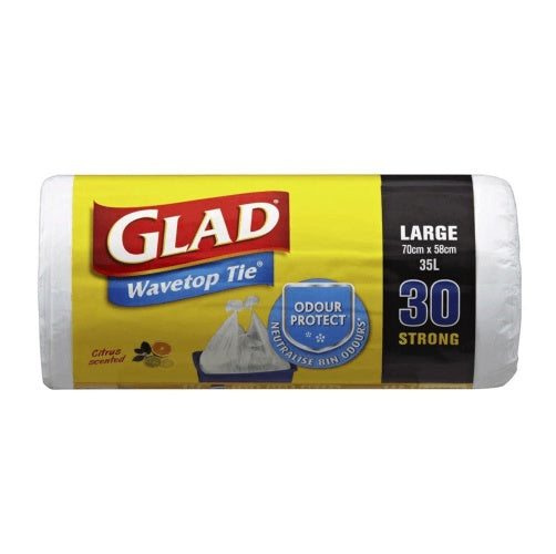 Glad Kitchen Tidy Wavetop Bags on a Roll 35 litre - Large - 30