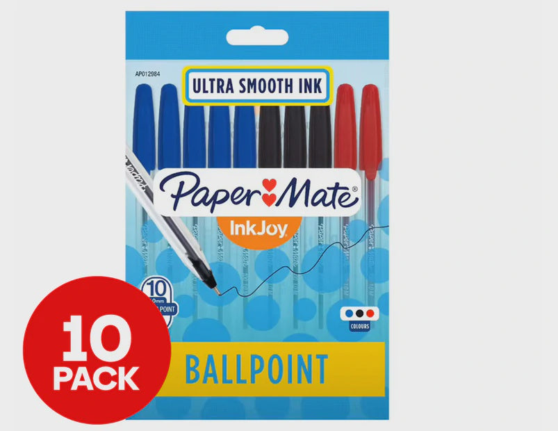 Papermate Inkjoy 100ST Ballpoint Pen Assorted 10 Pack