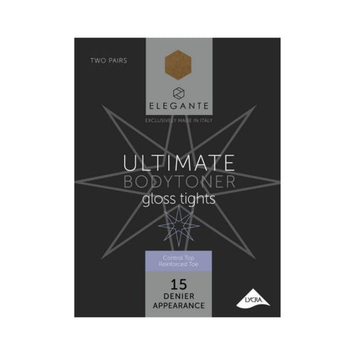 Elegante Ultimate Bodytoner Gloss Tights Tivoli 15 Denier 2pk Medium