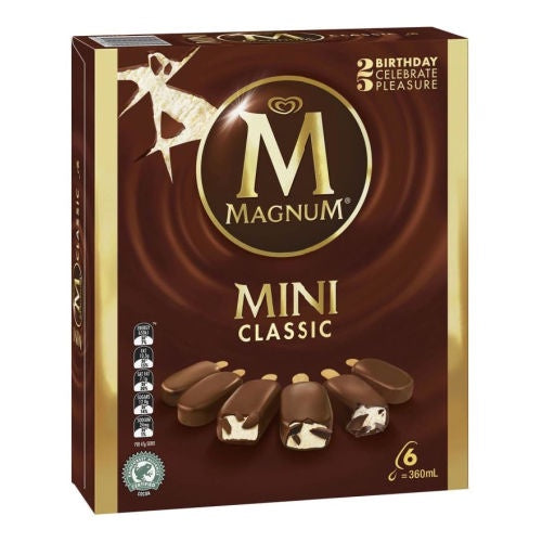 Magnum Mini Ice Cream Classic 6pk