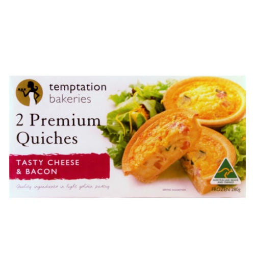 Temptation Premium Quiche Tasty Cheese & Bacon 280g