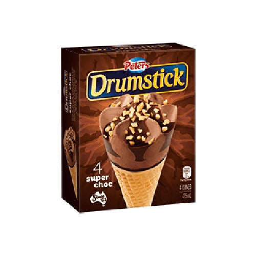 Peters Drumstick Super Chocolate 4pk