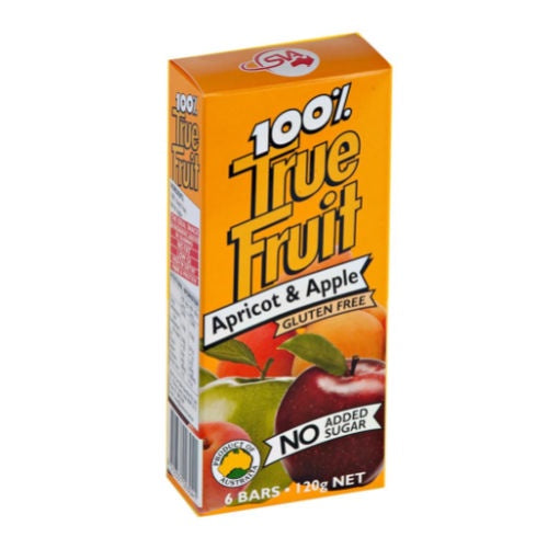 True Fruit 100% Apricot & Apple Fruit Bars 120g 6pk