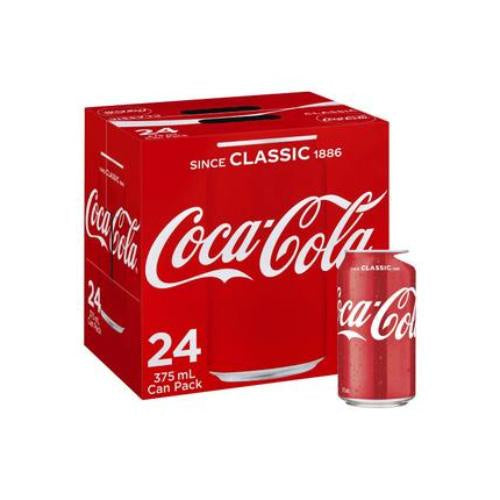 Coca Cola Classic Coke 24 Cans x 375ml