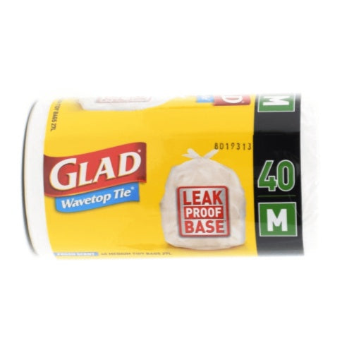 Glad Kitchen Tidy Bag Wavetop Roll 27L Med 40