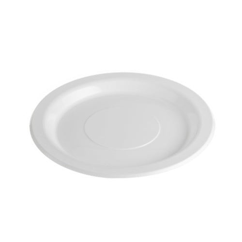 Genfac White 260mm Round Plastic Plates x 50