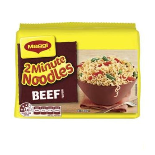 Maggi 2 Minute Noodles Beef 5pk 370g