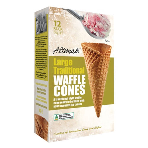 Altimate Foods Waffle Cones Large 12pk 170g