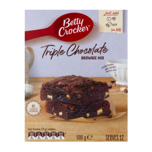 Betty Crocker Triple Chocolate Fudge Brownie Mix 500g