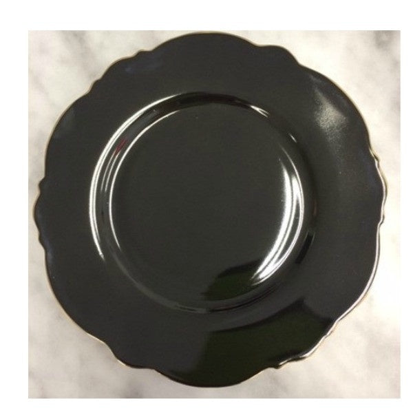 Blue Cadeaux Dessert Plate - Set of 2 Black and White