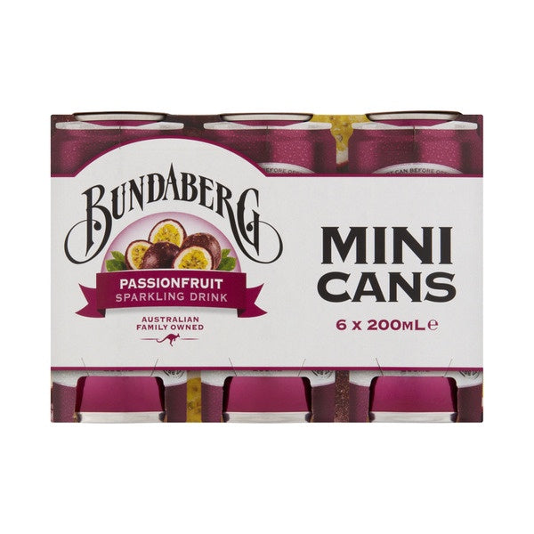 Bundaberg Passionfruit  Mini Cans 200ml x 6 Pack