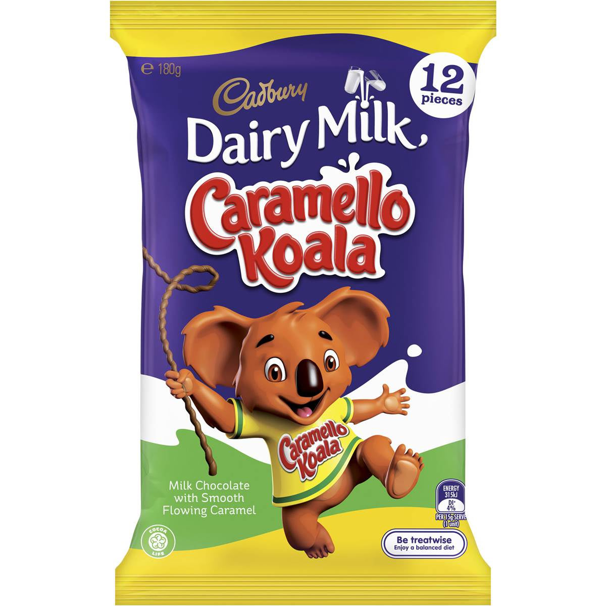 Cadbury Dairy Milk Caramello Koala Chocolate Sharepack  12pk  180g