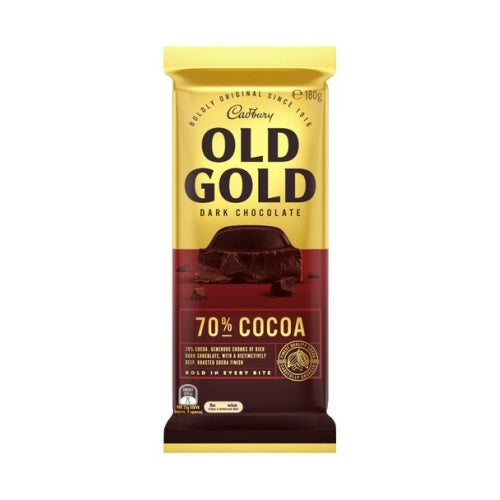 Cadbury Old Gold Dark 70% Cocoa Chocolate Block 180g