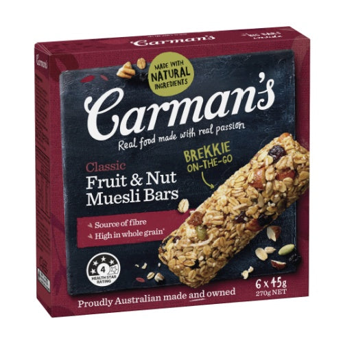 Carman's Classic Fruit Muesli Bars 6pk