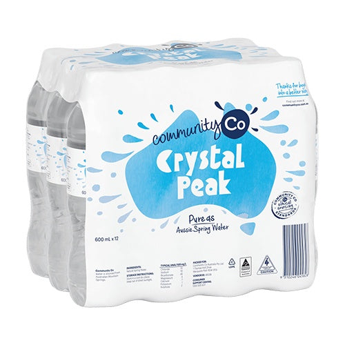 Community Co Crystal Peak Spring Water 12 x 600ml