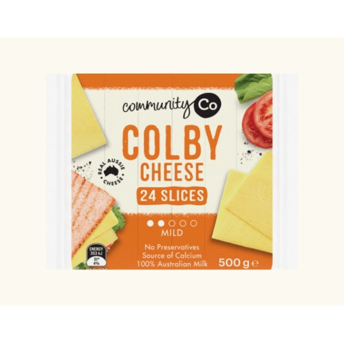 Community Co Colby Cheese Slices 500g