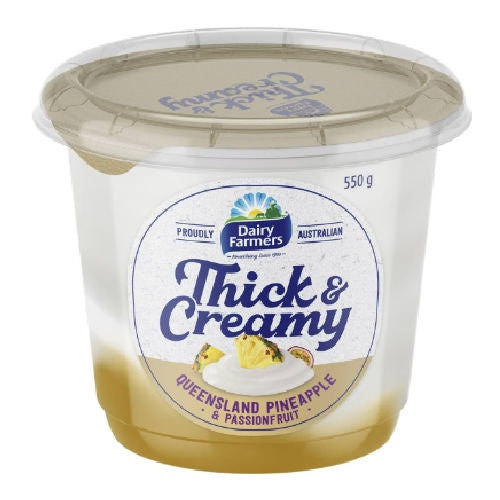 Dairy Farmers Thick & Creamy Pineapple & Passionfruit Yoghurt 550g