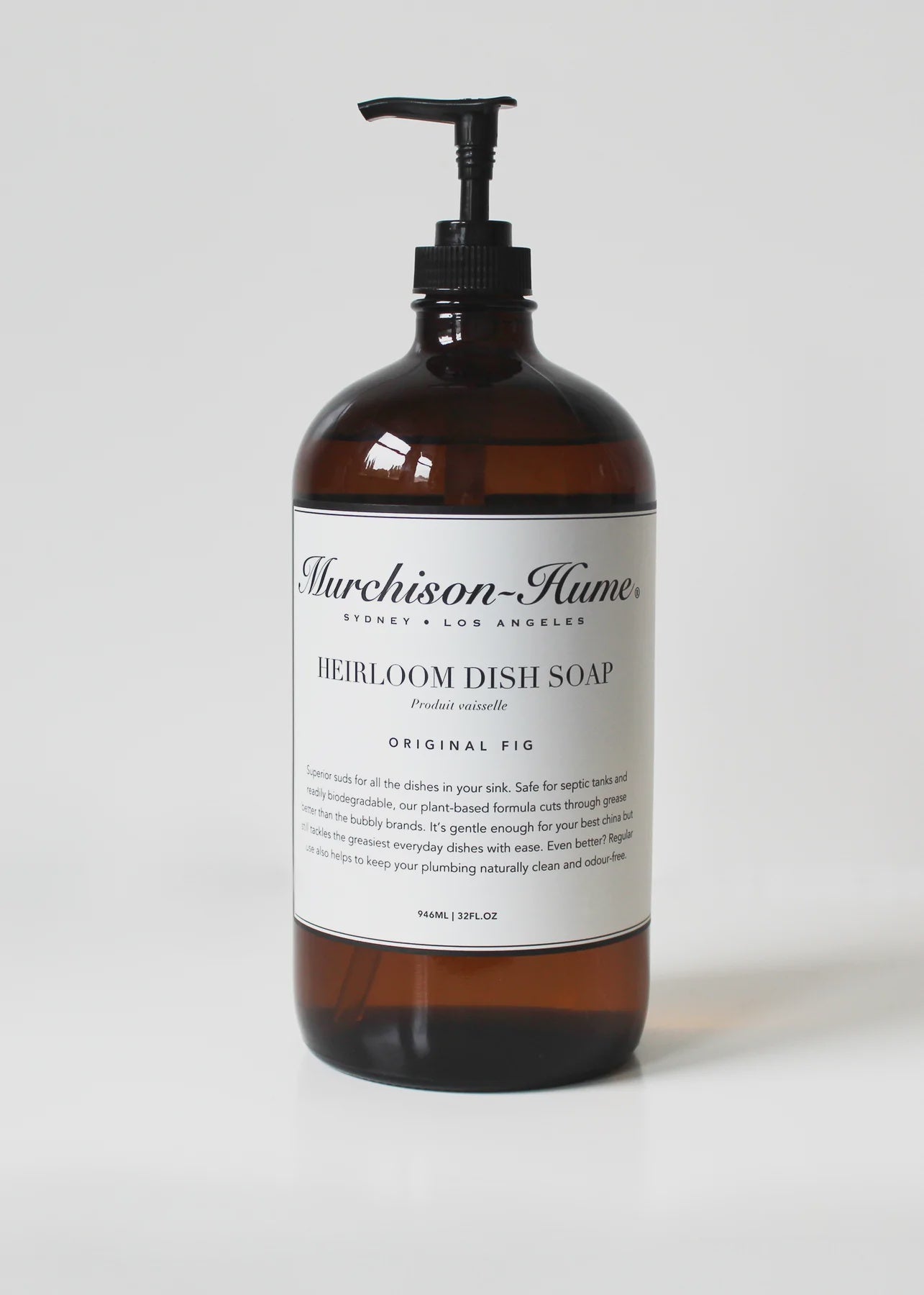 Murchison Hume Heirloom Dish Soap Pump Glass Bottle Original Fig 946ml